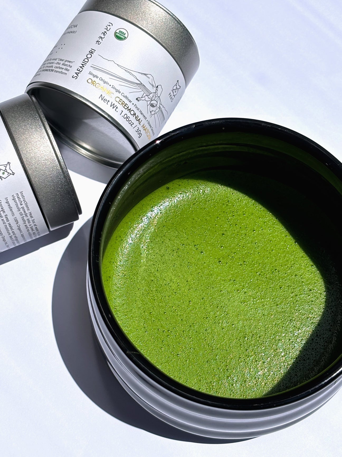 FKRŌ Saemidori Matcha 30g tin — best ceremonial grade matcha for beginners, smooth and not bitter